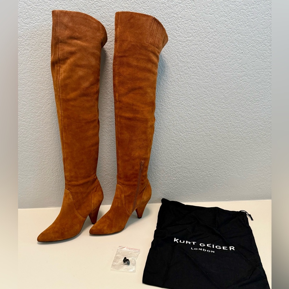 Kurt Geiger Tan Suede Over-the-Knee Boots